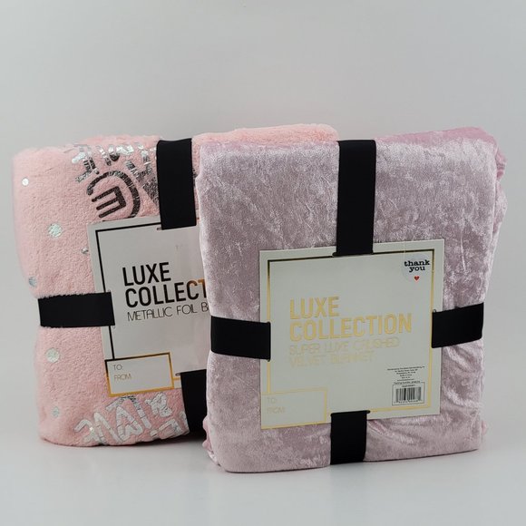 Luxe Collection Set of 2 Super Soft Blanket  NWT - Picture 2 of 6